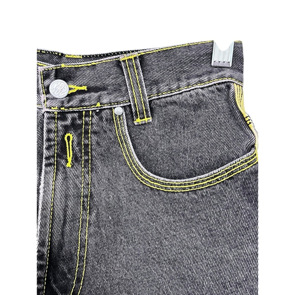 KB2 CO. Peace Embroidered Denim Jean Shorts Size 25W Studded Stitched Hippie - Picture 6 of 8